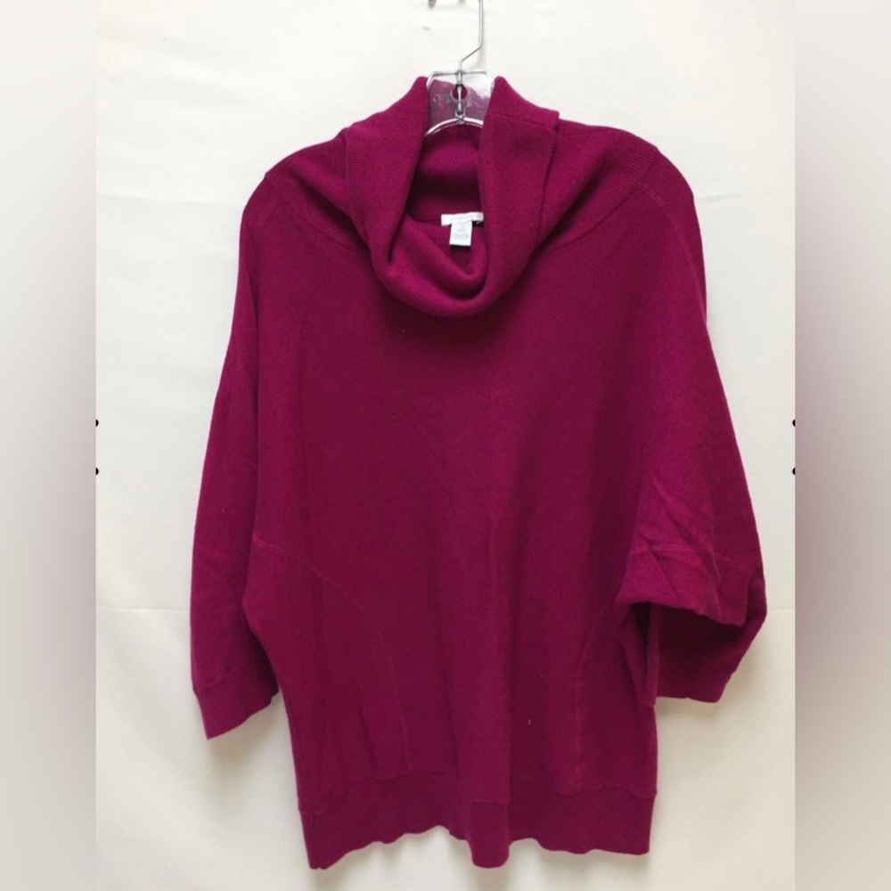 Chico’s Fuchsia Rabbit Hair Blend Cowl neck Pullover Sweater Size 2